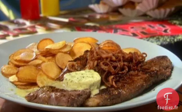 Steak de Strip de NY avec Sauce Fondante à l'Estragon