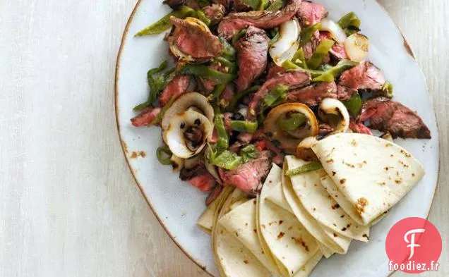 Steak de flanc et Rajas Fajitas