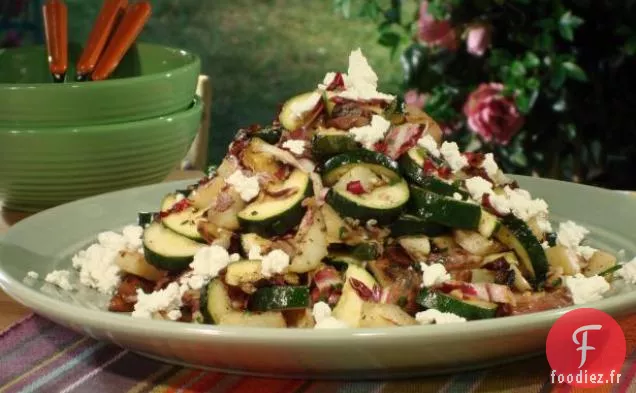 Pommes de Terre Nouvelles Grillées et Courgettes avec Radicchio, Fromage de Chèvre et Vinaigrette au Xérès Vieilli