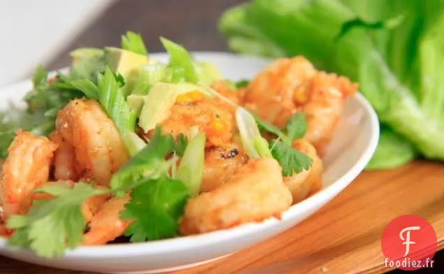Tacos à la Laitue aux Crevettes Sucrées et Épicées