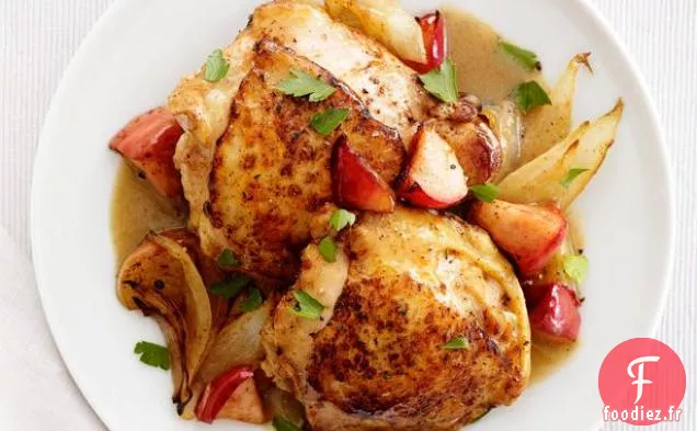 Poulet et Pommes au Miel et à la Moutarde