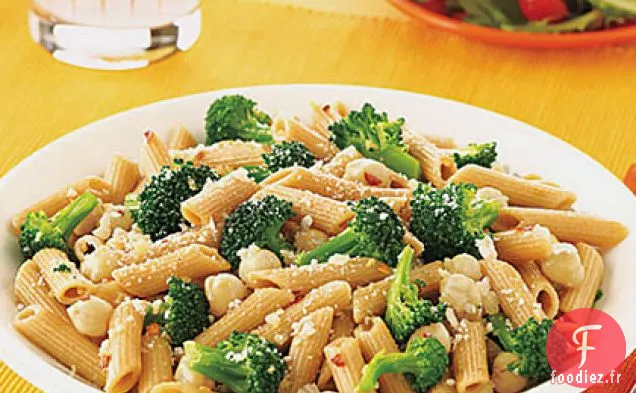 Penne de Blé Entier avec Brocoli et Pois Chiches