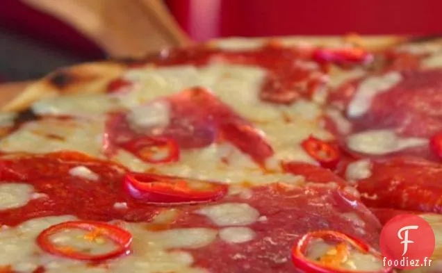 Pizza à la Viande avec Sauce Rouge