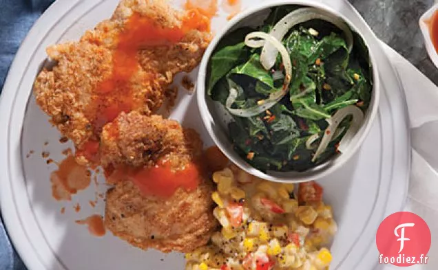 Poulet Poêlé Salé avec Sauce Piquante