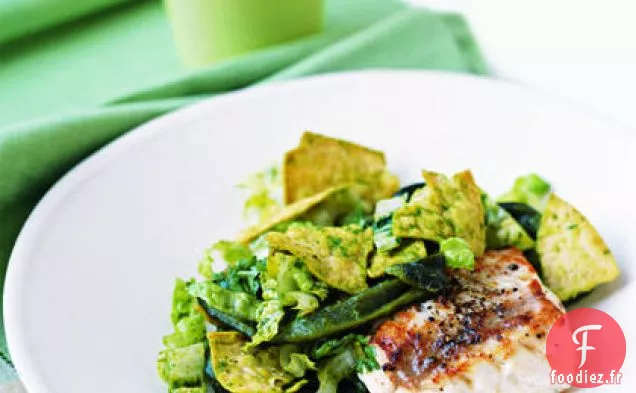 Mérou Poêlé à la Salade Romaine