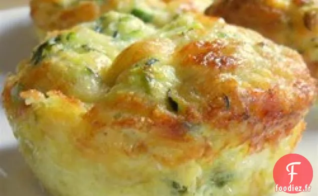 Coupes de Frittata aux Oignons Verts de Courgettes