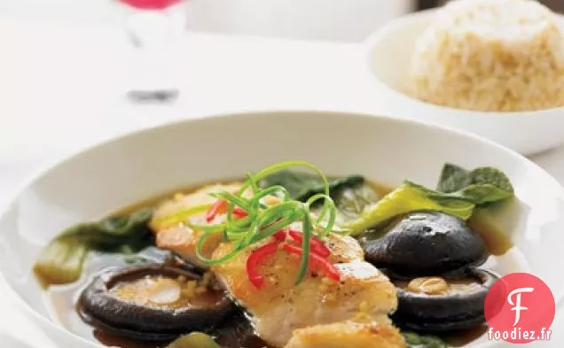 Mérou Braisé au Gingembre, Champignons Shiitake et Piments