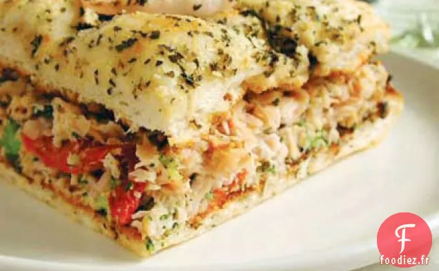 Sandwichs Focaccia au Brocoli et à la Dinde Fumée