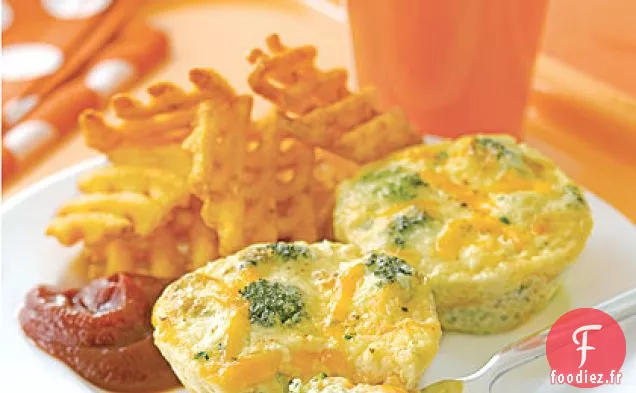 Mini Quiches au Brocoli et au Cheddar