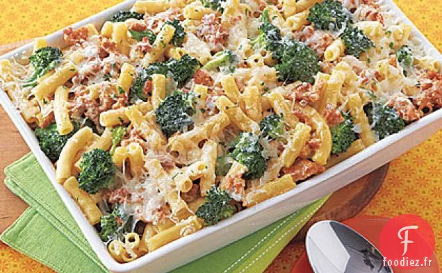 Ziti cuit au four avec Brocoli et Saucisse
