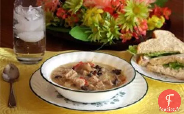 Soupe de Poulet, Fenouil et Champignons