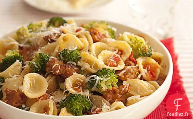 Orecchiette au Brocoli, Tomates et Saucisse