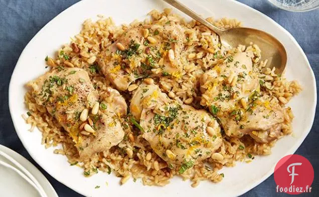 Poulet Orange Cuit au Four et Riz Brun