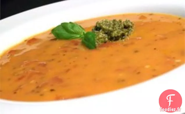Soupe à la Crème de Tomates au Pesto