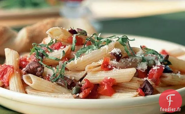 Penne aux Tomates, Olives et Câpres