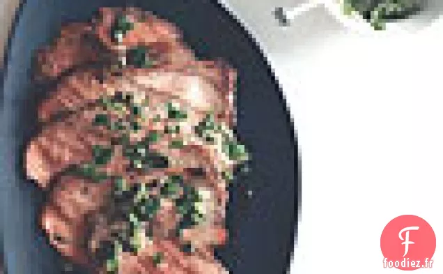 Rôti de Bœuf à la Sauce Verte aux Oignons Verts et aux Câpres