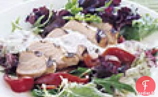 Poulet à la Sauce aux Câpres à l'Estragon et aux Légumes Verts Mélangés