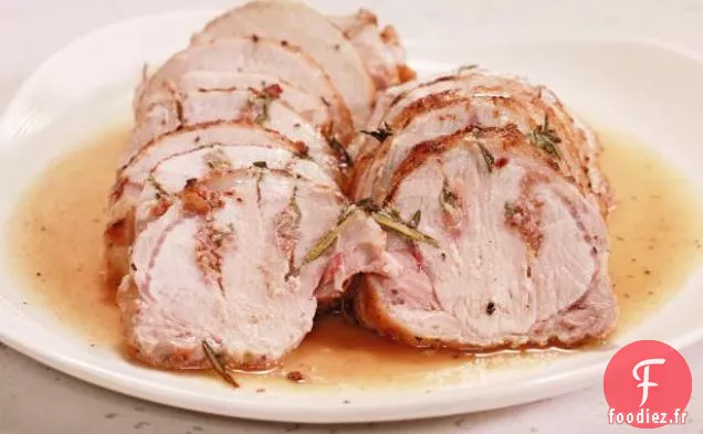 Longe de Porc Rôtie au Chou Frisé et Polenta