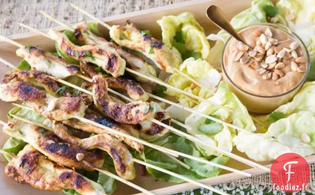 Satay de Poulet à la Sauce aux Arachides