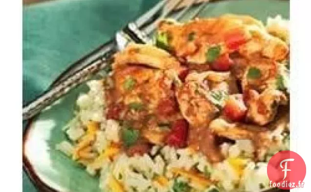 Mole d'Arachide de Poulet Rapide avec Riz à la coriandre