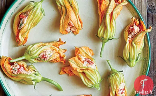Fleurs de Courge Farcies au Fromage Pimiento