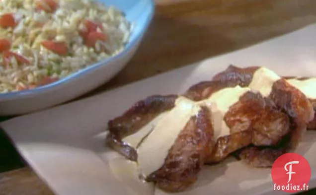 Salade de Surlonge Glacée à l'Ail et aux Herbes et Orzo au Fenouil, Tomates et Origan