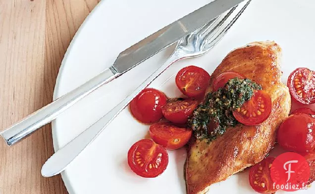 Poulet à la Sauce Pesto aux Tomates Cerises