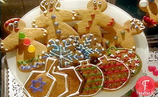 Projets de Biscuits de Vacances pour les Gens du Pain d'Épice: Flocons de neige Blancs, Trios Dreidel et Ornements
