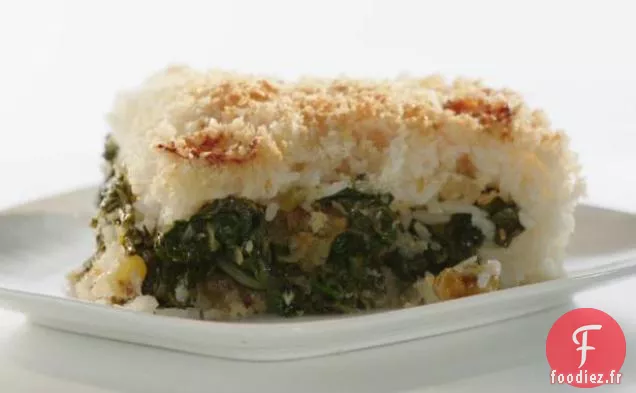 Gâteau de Riz au Fromage Farci aux Herbes et aux Légumes Verts