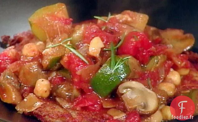Ragoût de Légumes avec Crêpes aux Pommes de Terre et au Fromage