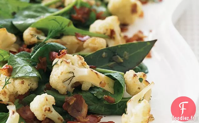 Chou-fleur Caramélisé à la Pancetta et aux Épinards