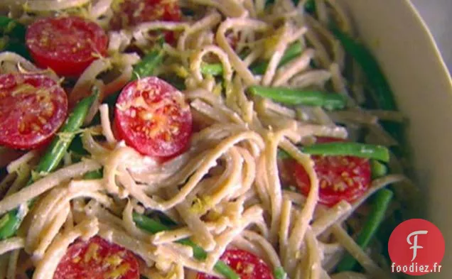 Linguine de Blé Entier aux Haricots Verts, Ricotta et Citron