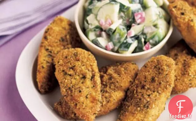Poulet au Falafel Croustillant avec Salade de Yogourt