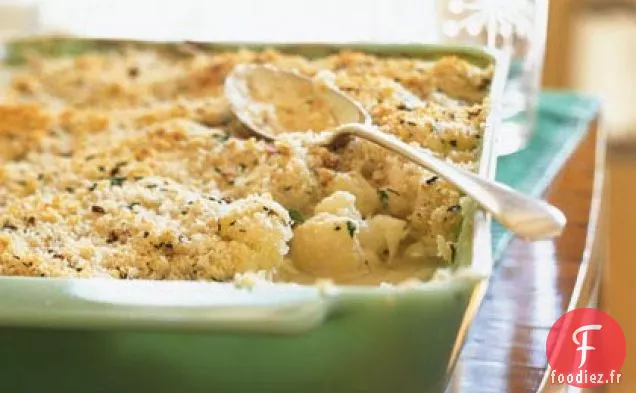 Chou-Fleur à la Crème avec Garniture de Miettes aux herbes