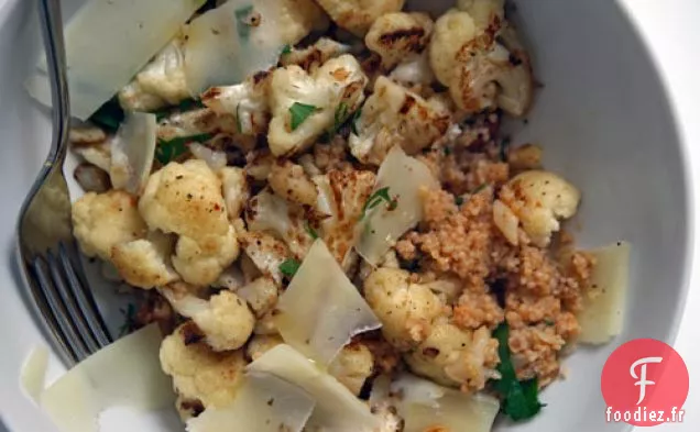 Chou-fleur poêlé au Couscous et Amandes