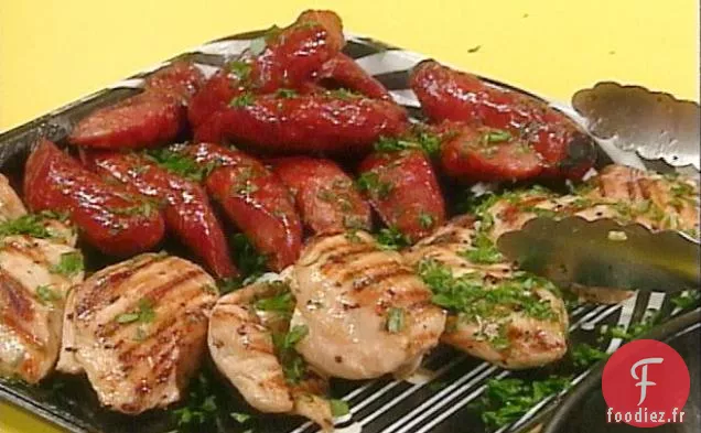 Poitrines de Poulet Grillées et Linguica