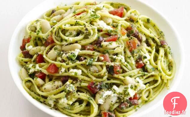 Linguine Au Pesto d'Amandes et Haricots