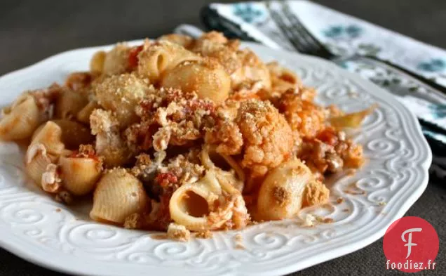 Pâtes Au Chou-Fleur, Saucisse Et Chapelure