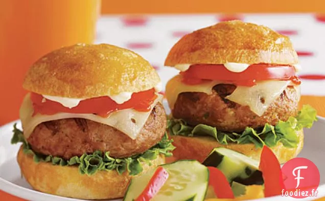 Hamburgers à la Dinde sur le dessus