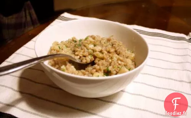 Dîner Ce soir: Risotto à l'Orge avec Chou-Fleur et Vin Rouge