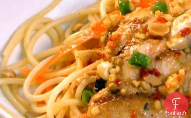 Poulet à la Coriandre et Nouilles Thaïlandaises Épicées