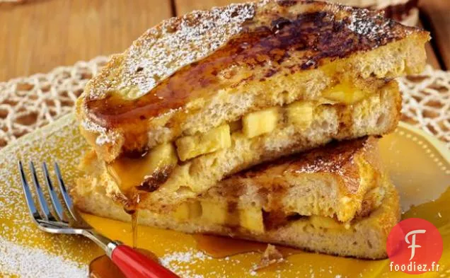 Panini De Pain Perdu Aux Bananes Grillées