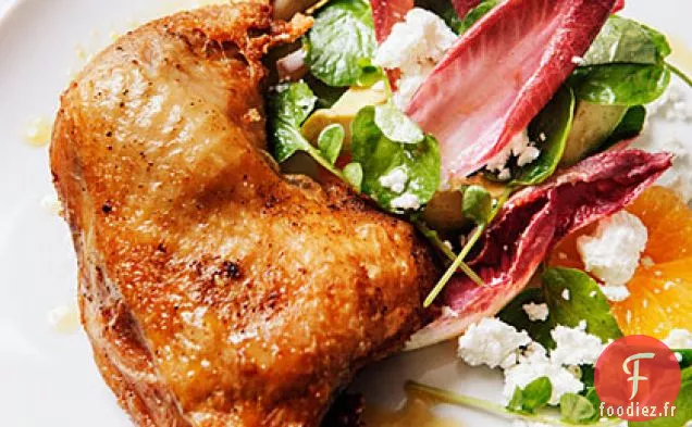 Salade d'Endives à l'Orange et Confit de Poulet
