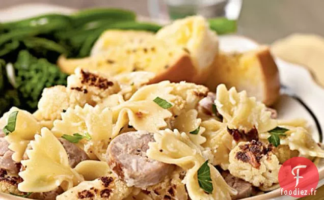 Farfalle au Chou-Fleur et Saucisse de Dinde