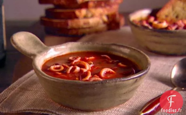 Ragoût de Calamars avec Toast à l'ail