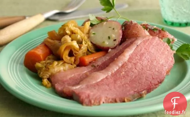 Corned Beef et Chou aux Pommes de Terre Beurrées aux Herbes