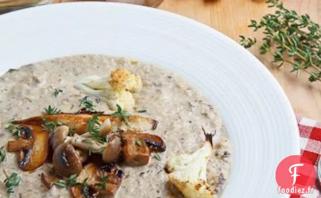 Soupe Crémeuse aux Champignons et au Chou-Fleur Rôti