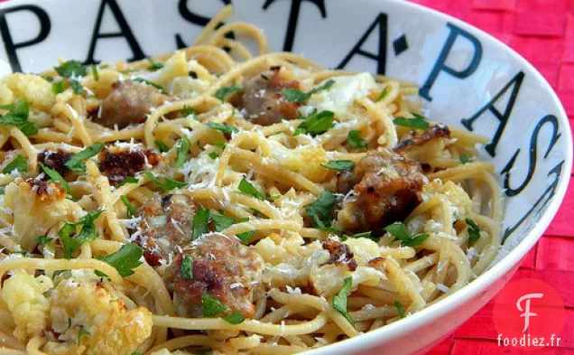 Spaghetti De Chou-Fleur Rôti Et Saucisse