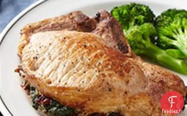 Côtelettes de Porc Farcies aux Épinards et aux Champignons