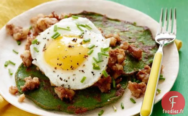 Crêpes aux Épinards de la Saint-Patrick et Hachis de Corned Beef